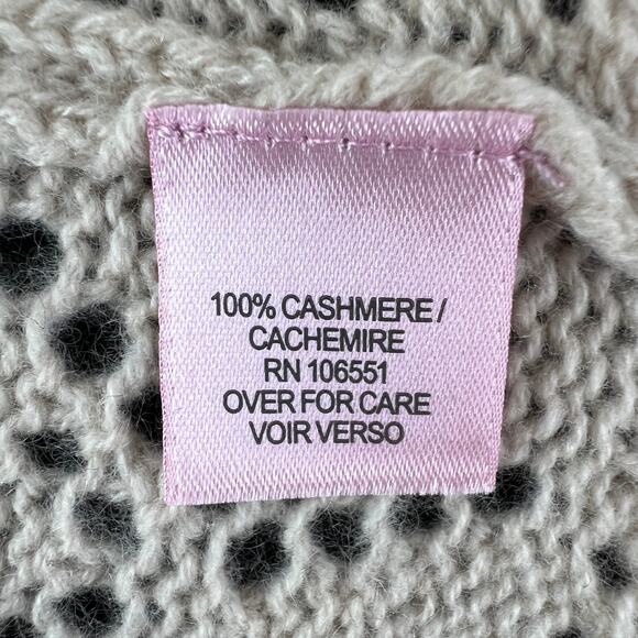 CALYPSO Cashmere Diamond Knit Sweater V-Neckline Long Sleeve Beige Size L Large - Picture 8 of 9